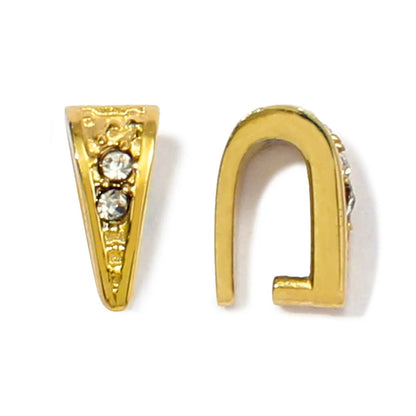 5Pcs/Lot Stainless Steel Clips Clasps Rhinestone Pinch Clip Bail Connectors For DIY Jewelry Findings Accessories