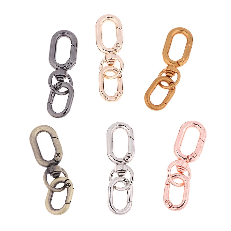 2Pcs Swivel Clasp Clip Double Head Metal Lobster Claw Clasps For Keychain Making DIY Crafts Accessories