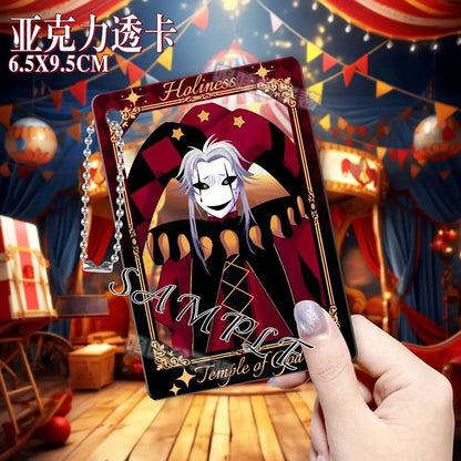 The Freak Circus Pierrot Cosplay Anime Acrylic Photo Card Keychain Pendant Backpack Accessory Cartoon Gift