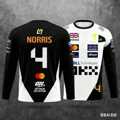 Norris No.4 Racing Suit Long-Sleeve Top Breathable Quick-Dry Fabric For Racing Fans Daily Casual Sports Wear