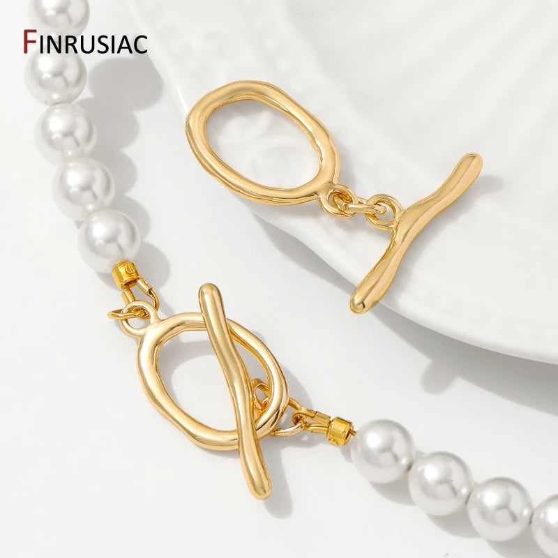 18K Gold Plated Brass Oval/Heart OT Clasps,Bracelet Connector O Toggle Clasps,DIY Bracelet Jewelry Making Findings