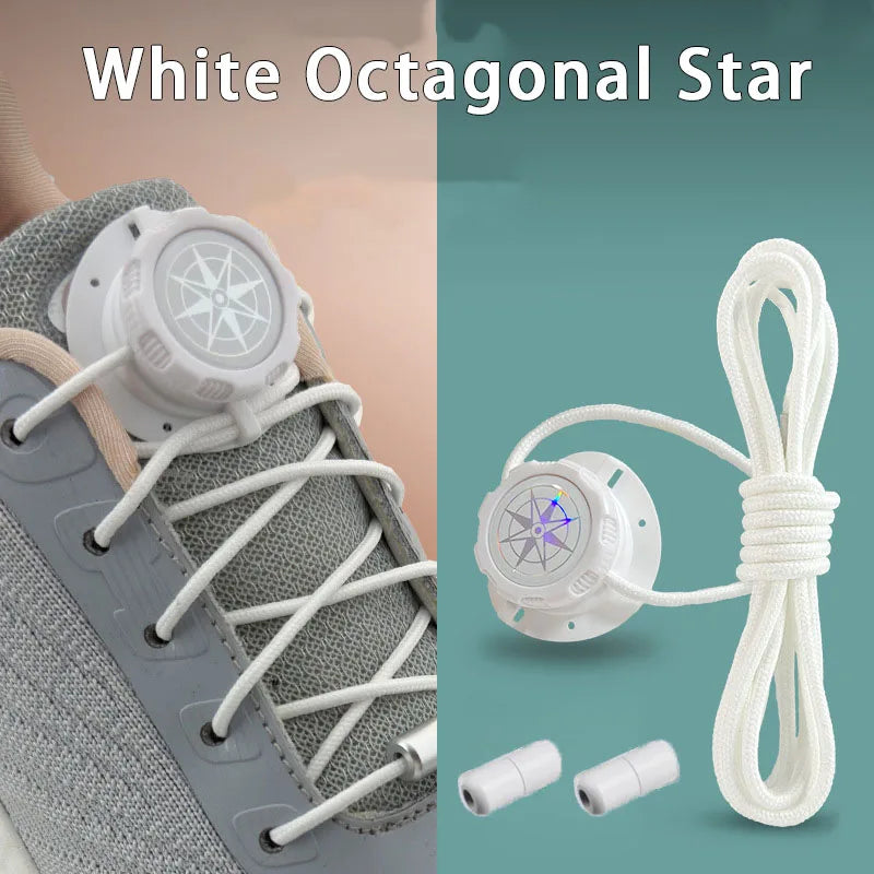 6pcs Set/1 Pair No-Tie Shoe Locks - Rotating Buckles for Sports and Outdoor Shoes - Unisex Quick-Adjust Design - Pre-Installed