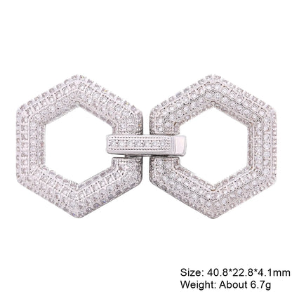 Juya DIY Copper 18K Gold Plated Pendant Connector Fastener Buttob Lock Clasps For Needlework Natural Stone Pearls Jewelry Making