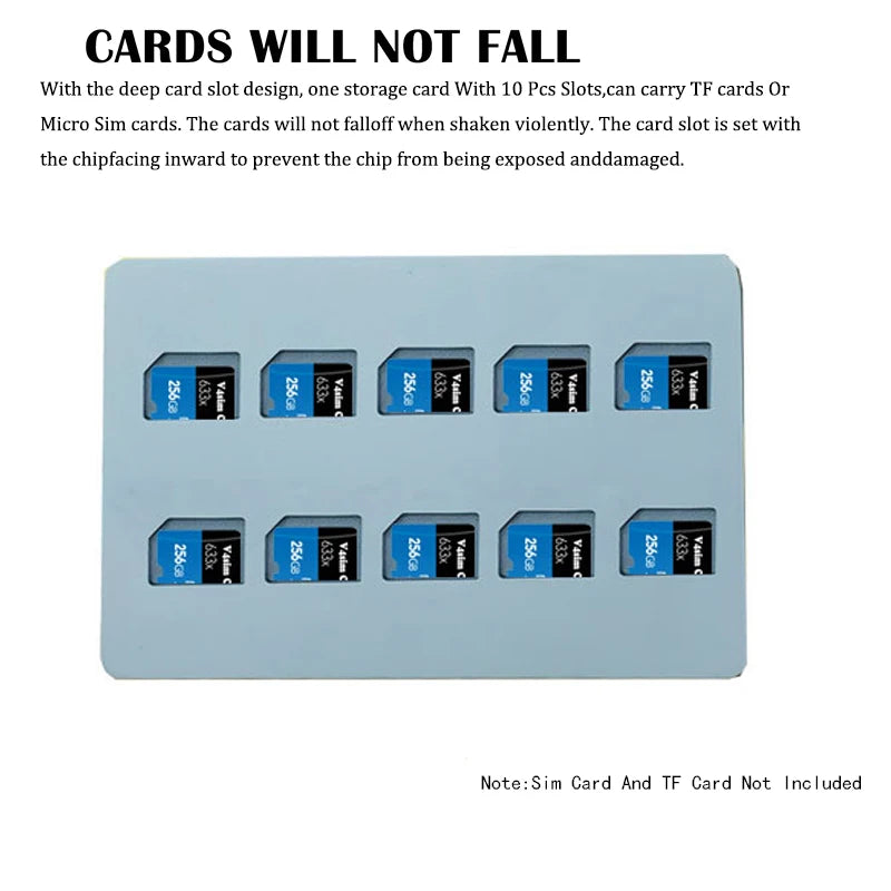 10 Slots Micro SD Card Case Holder Storage Organizer, Ultra Slim Credit Card Size Lightweight Portable TF MSD Memory Card Storag