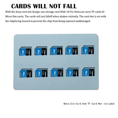 10 Slots Micro SD Card Case Holder Storage Organizer, Ultra Slim Credit Card Size Lightweight Portable TF MSD Memory Card Storag