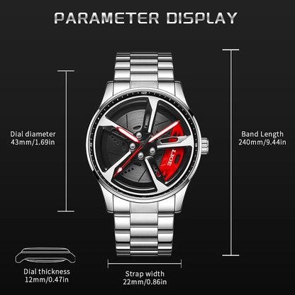 LIGE Unique Creative Quartz Man Watch Steel Band Casual Sports Waterproof Luminous Rotating Wheel Dial Watches for Men Gifts Box
