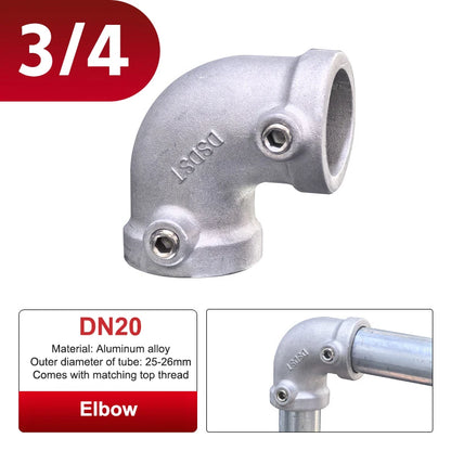 Aluminum Alloy Connector Elbow Tee Base Flat Three-dimensional Fitting Connection Fastener 20/25mm Steel Tube Shelf Parts