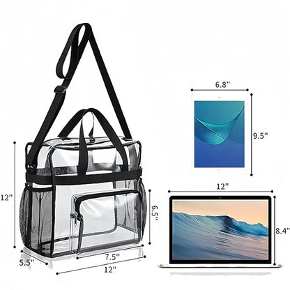 Clear Tote Bag Heavy Duty Plastic Transparent Crossbody With Zipper Pockets Pass Stadium Security Fast For Women Work Concerts