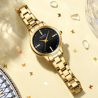 CURREN Women's Stainless Steel Strap Watch Perfect Blend of Minimalism and Fashion for Elegant Daily Wear with Box