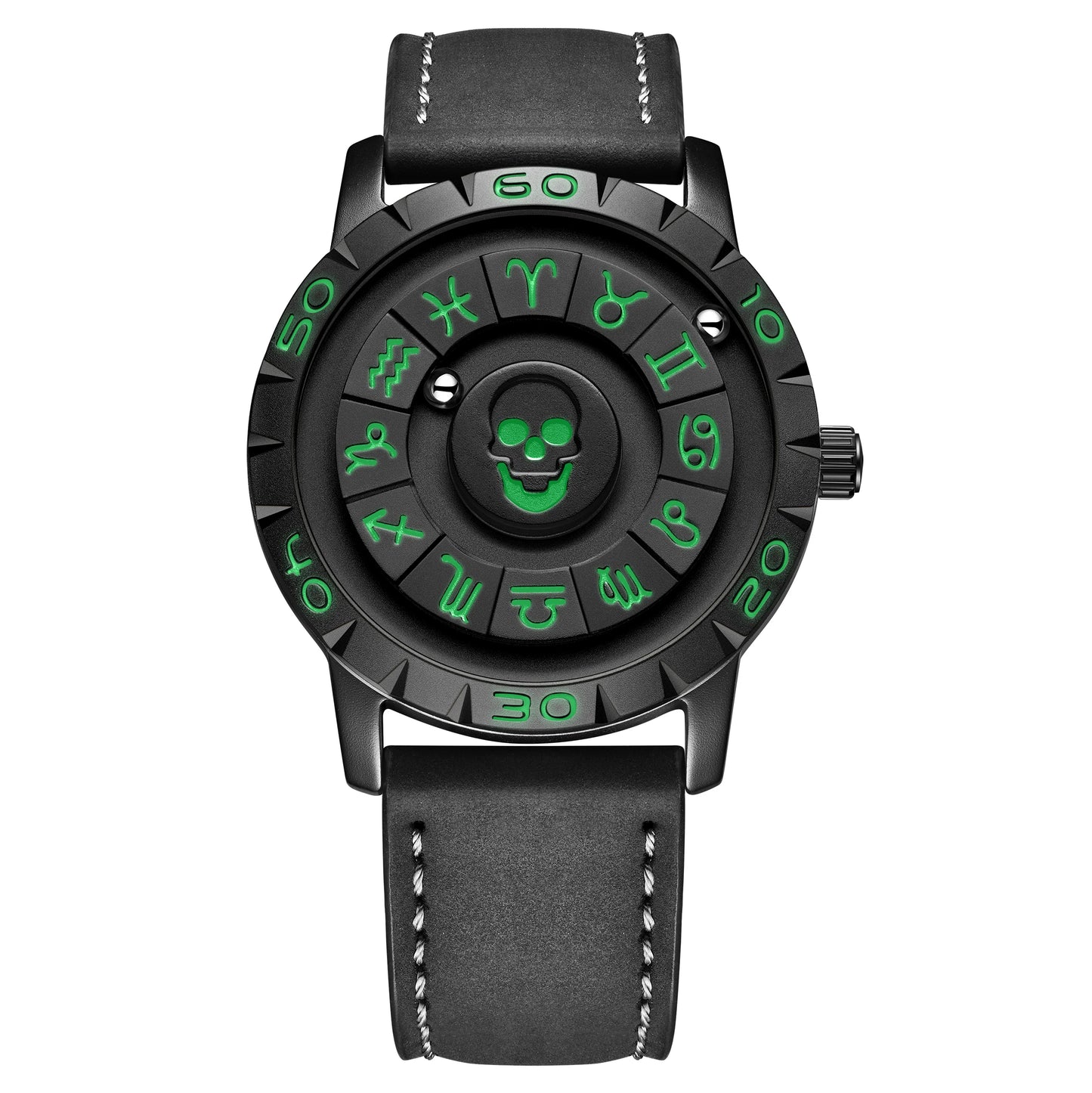 LIGE FOXBOX Fashion Man Magnetic Watch Unique Dial Business Stainless Casual Srolling Bead Waterproof Quartz Men's Watches Gifts