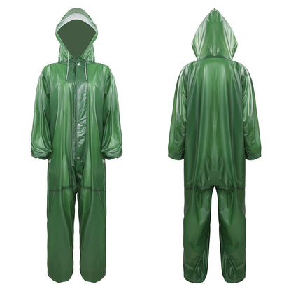 Adults Transparent Full-body Hooded Raincoat Portable Convenient One-piece Waterproof Raincoat Jumpsuit for Outdoor Workwear