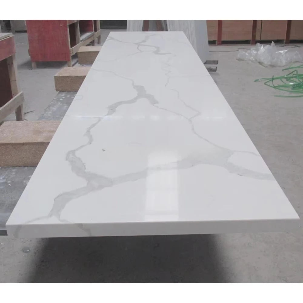 Artificial quartz stone top kitchen island smooth and easy to clean desktop