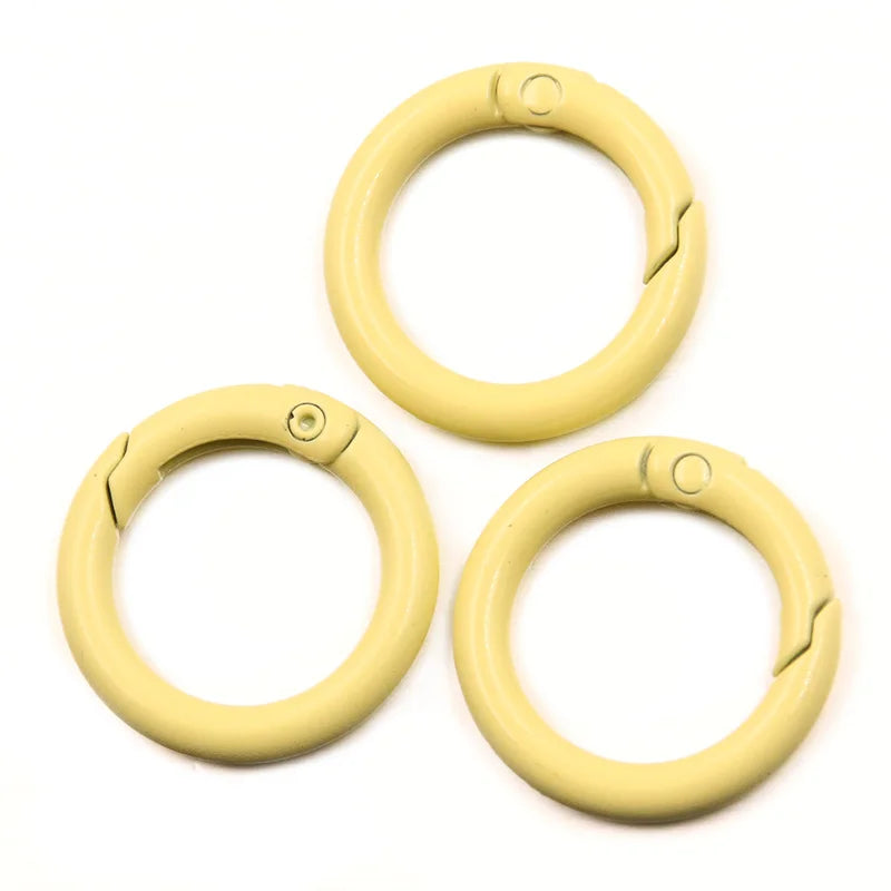 5-20pcs Colorful Spring O Rings Round Carabiner Key Ring Trigger Snap Buckle Keychain DIY Jewelry Making Bag Charm Accessories