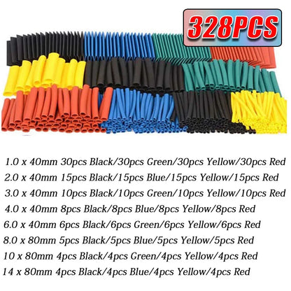 127-1060 pcs 2:1 Heat Shrink Tube Shrinking Assorted Polyolefin Insulation Sleeving Wire Cable Sleeves Wrap