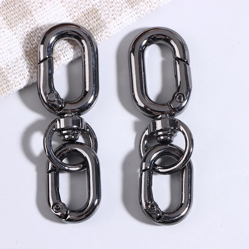 2Pcs Swivel Clasp Clip Double Head Metal Lobster Claw Clasps For Keychain Making DIY Crafts Accessories
