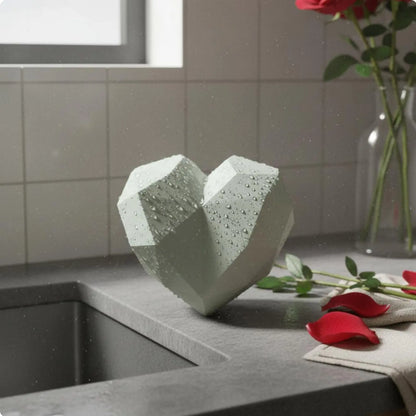 Heart Shaped Gift Box Waterproof Plastic Flower Box Faceted Design Flower Container Recyclable for Partners, Anniversary