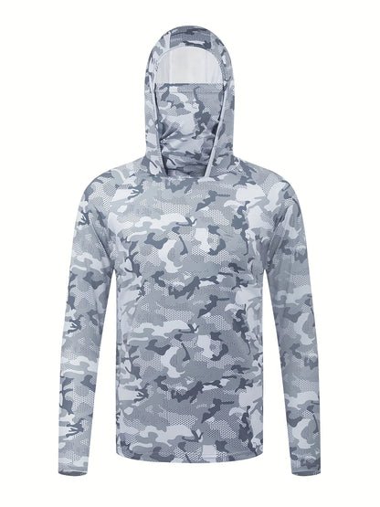 American men's summer creative camouflage graffiti print soft breathable fishing suit long sleeved T-shirt outdoor casual top