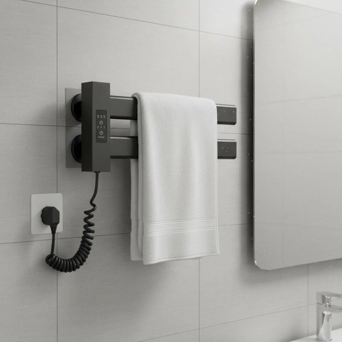 Smart Towel Heating Rack Quick Drying Electric Towel Warmer Bathroom Heater Timer Function Home Appliance IPX5 Waterproof