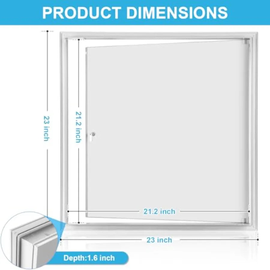 Access Panel for Drywall, with Lock and Key, for Ceiling, Electrical Conduits, Heavy Duty Metal Steel Access Door White