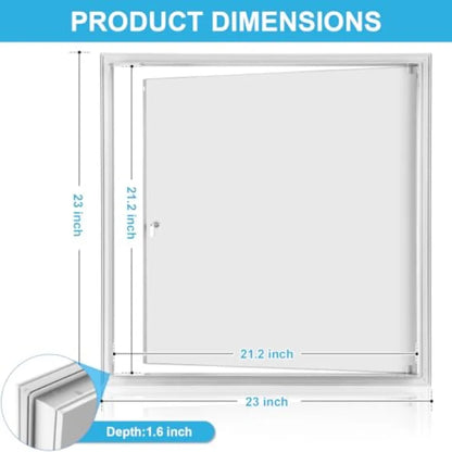 Access Panel for Drywall, with Lock and Key, for Ceiling, Electrical Conduits, Heavy Duty Metal Steel Access Door White