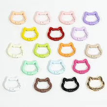 5pcs Cute Heart Cat Keychain Rings Carabiner Clip Key Chain Hooks for DIY Keys Buckle Bags Purses Replacement Lanyard DIY Crafts