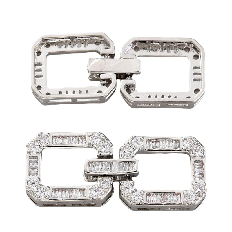 Juya 18K Gold Plated Decorative Sector Fastener Connector Lock Clasps Accessories For DIY Needlework Beads Pearls Jewelry Making