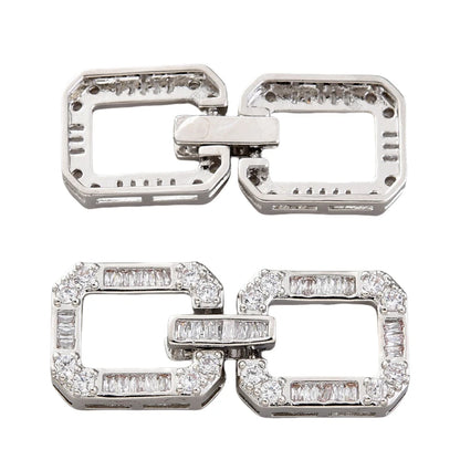 Juya 18K Gold Plated Decorative Sector Fastener Connector Lock Clasps Accessories For DIY Needlework Beads Pearls Jewelry Making