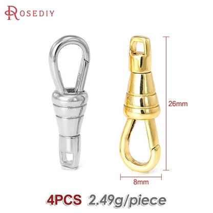 18K Gold Color Brass Rotatable Lobster Clasps Connect Clasps Jewelry Necklaces Bracelets Making Diy Findings Accessories