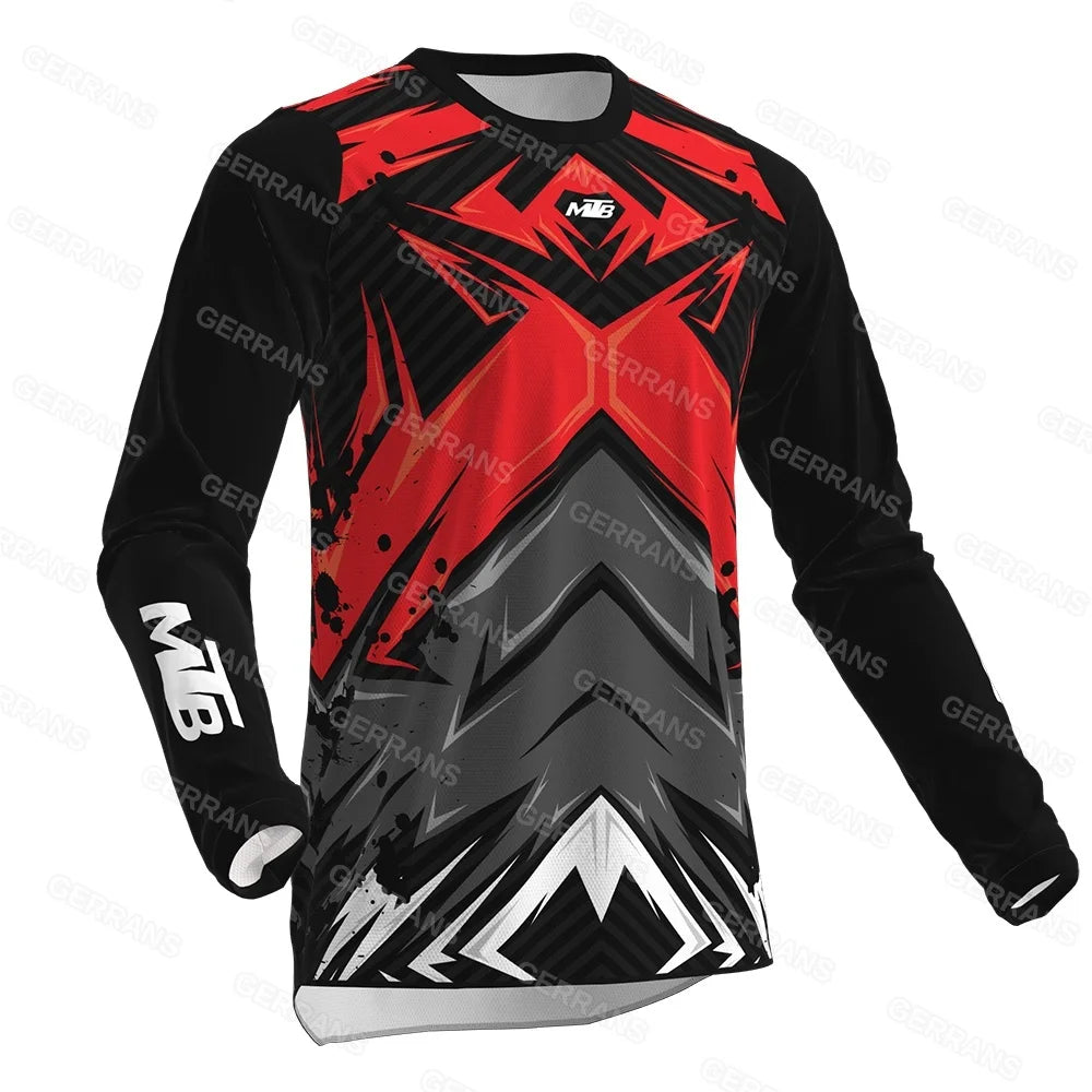 Fashion Sports Long-sleeve Top Outdoor Cycling Motorcycle Shirt Breathable Comfortable Trendy Print Casual Top