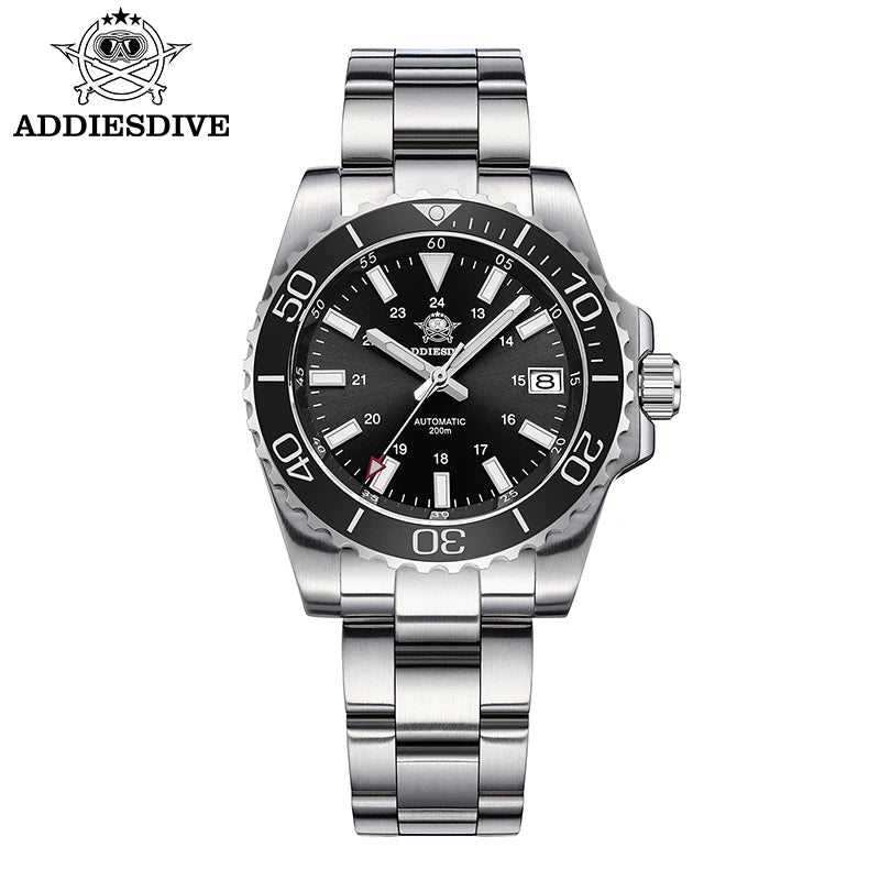 ADDIESDIVE Men's Watch 8215 Mechanical Sapphire Luminous Diving Watch 200m Ceramic Bezel Automatic Watch Clock Gift Watch AD2504