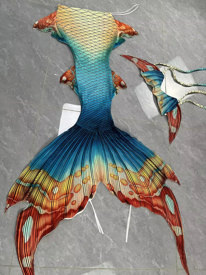 New Pattern Mermaid Tail Mermaid Fins Aquarium Mermaid Diving Performance Swimsuit Adult Children Mermaid Tail Tailored