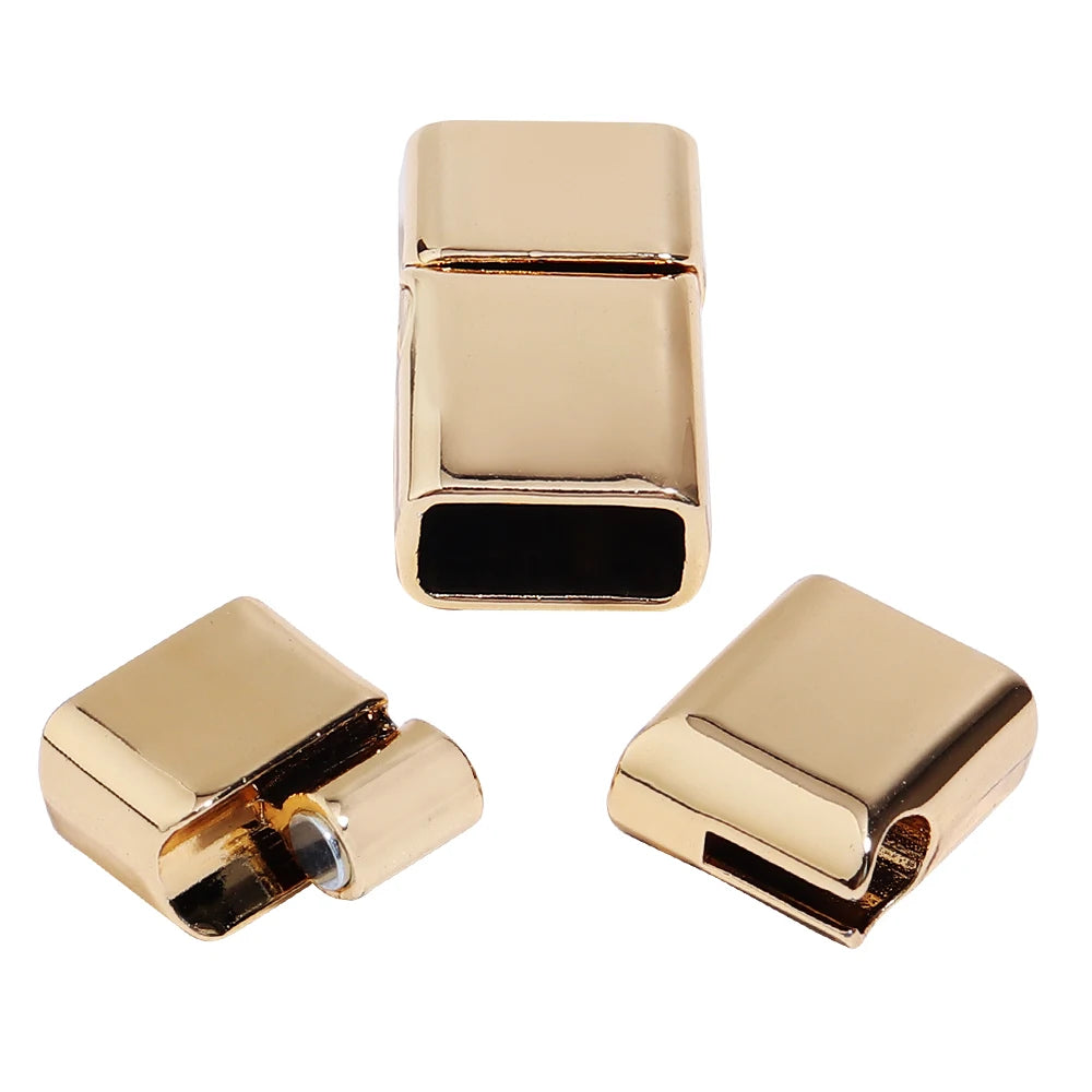 5Pcs Alloy Magnetic Clasps Round Square Corners Leather Cord End Clasp Connectors For DIY Jewelry Making Bracelet Accessories