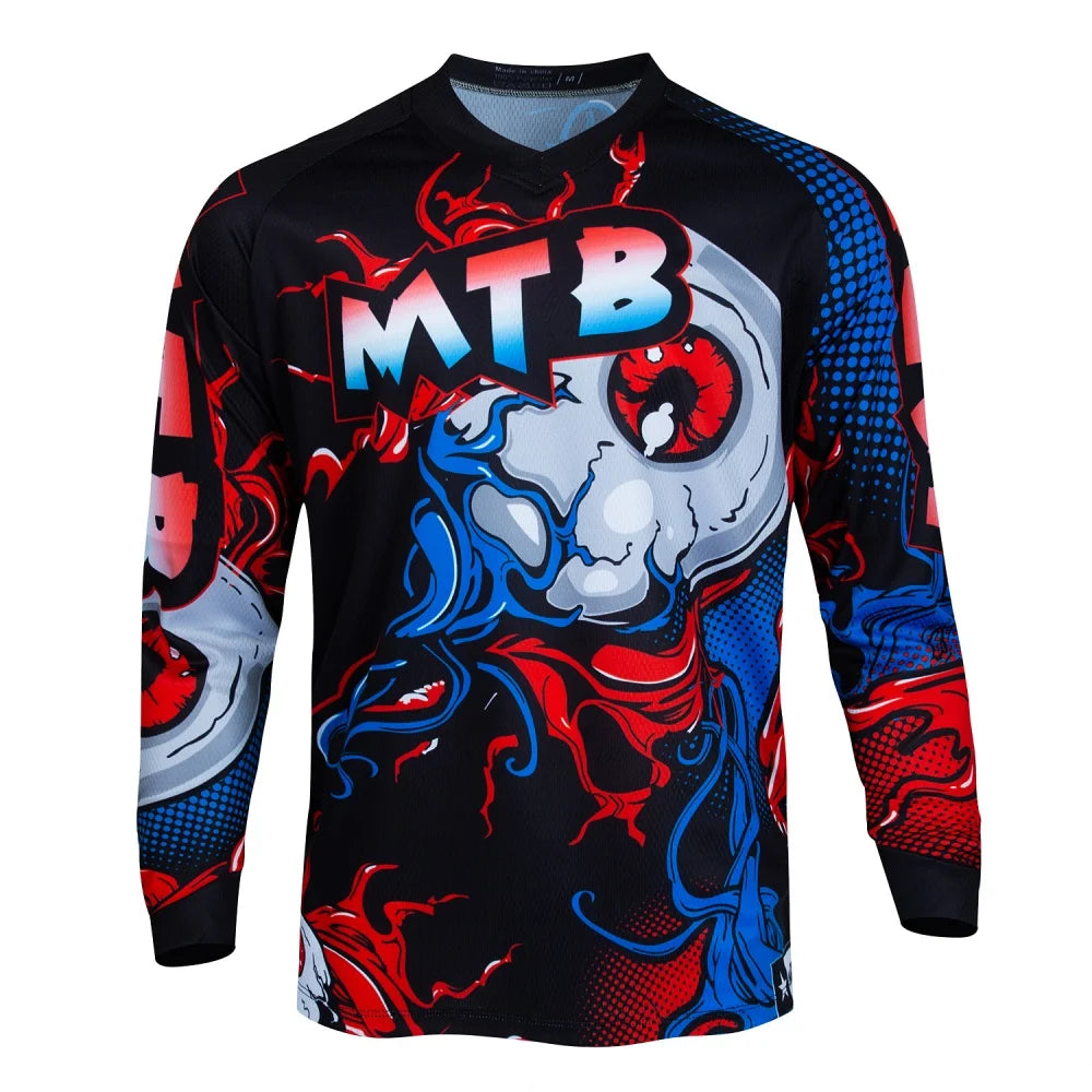 Professional MTB Cycling Jersey Men's Long Sleeve Breathable Quick-Dry Outdoor Off-Road Biking Competition Training Top