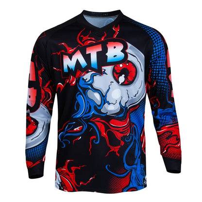 Professional MTB Cycling Jersey Men's Long Sleeve Breathable Quick-Dry Outdoor Off-Road Biking Competition Training Top