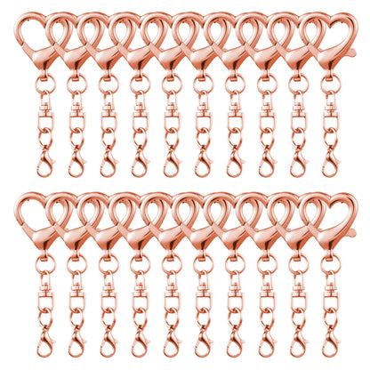 5/15/30Pcs Heart Shaped Swivel Clasp Spring Hanging Lobster Claw Snap Hook Clip Key Chains Findings for DIY Jewelry Making Craft