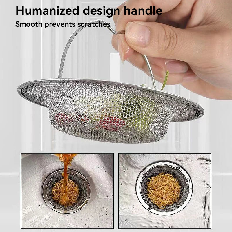 Stainless Steel Bathtub Hair Catcher Stopper, Shower Drain Hole Filter With Handle, Metal Sink Strainer, Floor Drain For Kitchen