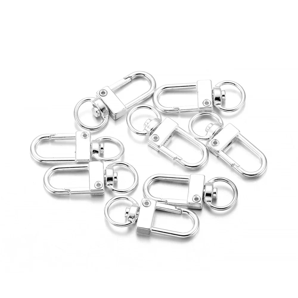 10pcs/pack Rotating Dog Buckle Snap Lobster Clasps Hooks for DIY Jewelry Making Keychain Bag Clasp Accessories Supplies