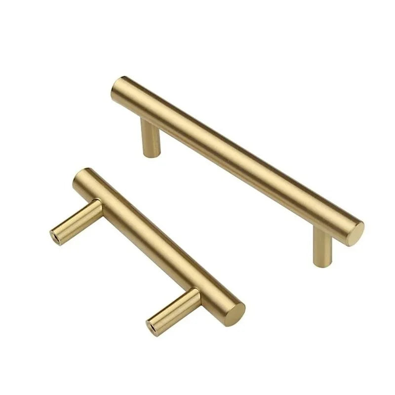 Modern Gold Brushed Straight Cupboard Handles Knobs Stainless Steel Brushed Black Gold Kitchen Door Handles Cabinet Pull