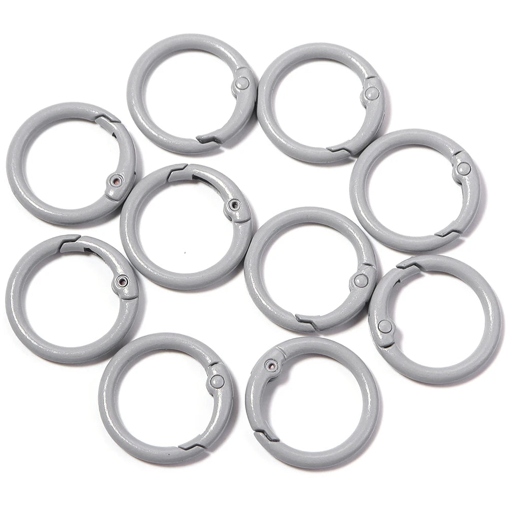 20Pcs/Lot Metal O Ring Spring Clasps Colorful Openable Round Carabiner Keychain Snap Hook Dog Chain Buckle DIY Jewelry Connector
