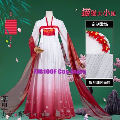 ZJB Maomao Red Dress Cosplay Costume (The Apothecary Diaries) Halloween Anime Outfit for Women