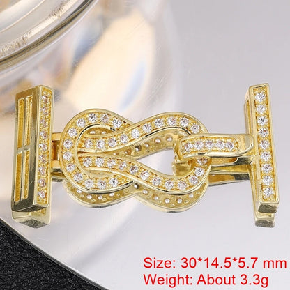 Juya 18K Gold Plated Decorative Sector Fastener Connector Lock Clasps Accessories For DIY Needlework Beads Pearls Jewelry Making