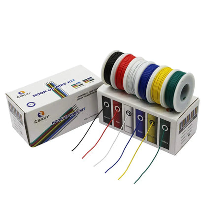 24 Gauge Hook up Wire Kit 6 Colors 33ft Each Stranded Electrical Wire 24 AWG PVC Tinned Copper