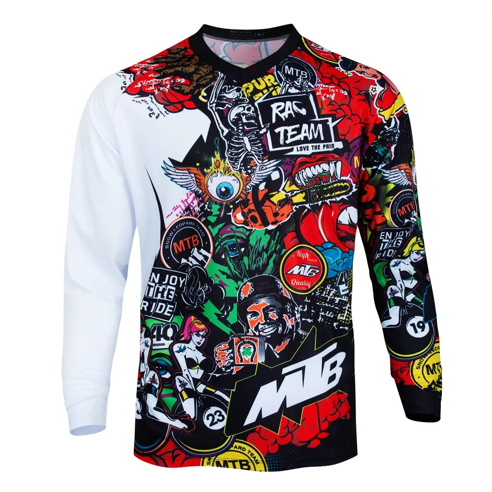 Professional MTB Cycling Jersey Men's Long Sleeve Breathable Quick-Dry Outdoor Off-Road Biking Competition Training Top