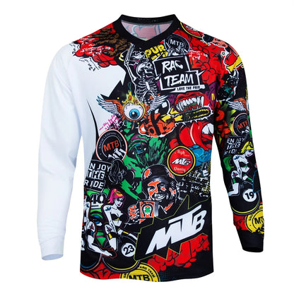 Professional MTB Cycling Jersey Men's Long Sleeve Breathable Quick-Dry Outdoor Off-Road Biking Competition Training Top