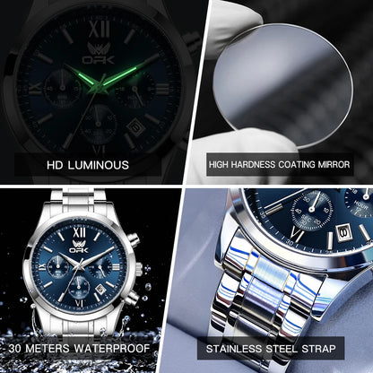 OPK 6052 Mens Watch Automatic Date Stainless steel Band High Quality Men's Watches