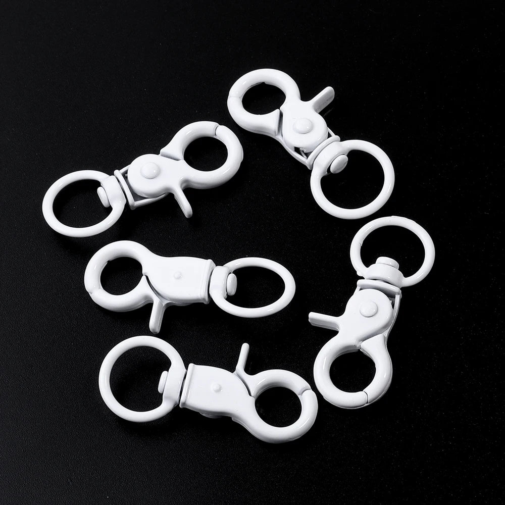 5Pcs/Lot Colorful Swivel Lobster Clasp Hooks Keychain Split Key Ring Connector for Bag Key Chain DIY Jewelry Making Supplies
