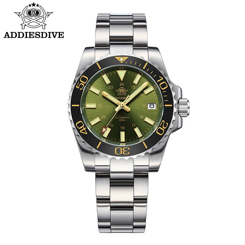 ADDIESDIVE Men's Watch 8215 Mechanical Sapphire Luminous Diving Watch 200m Ceramic Bezel Automatic Watch Clock Gift Watch AD2504