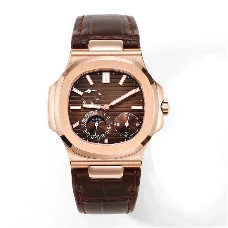 Luxury Brand Men Watch Automatic Mechanical Multi-functional Watches Stainless Steel Sapphire Leather Watch for Men