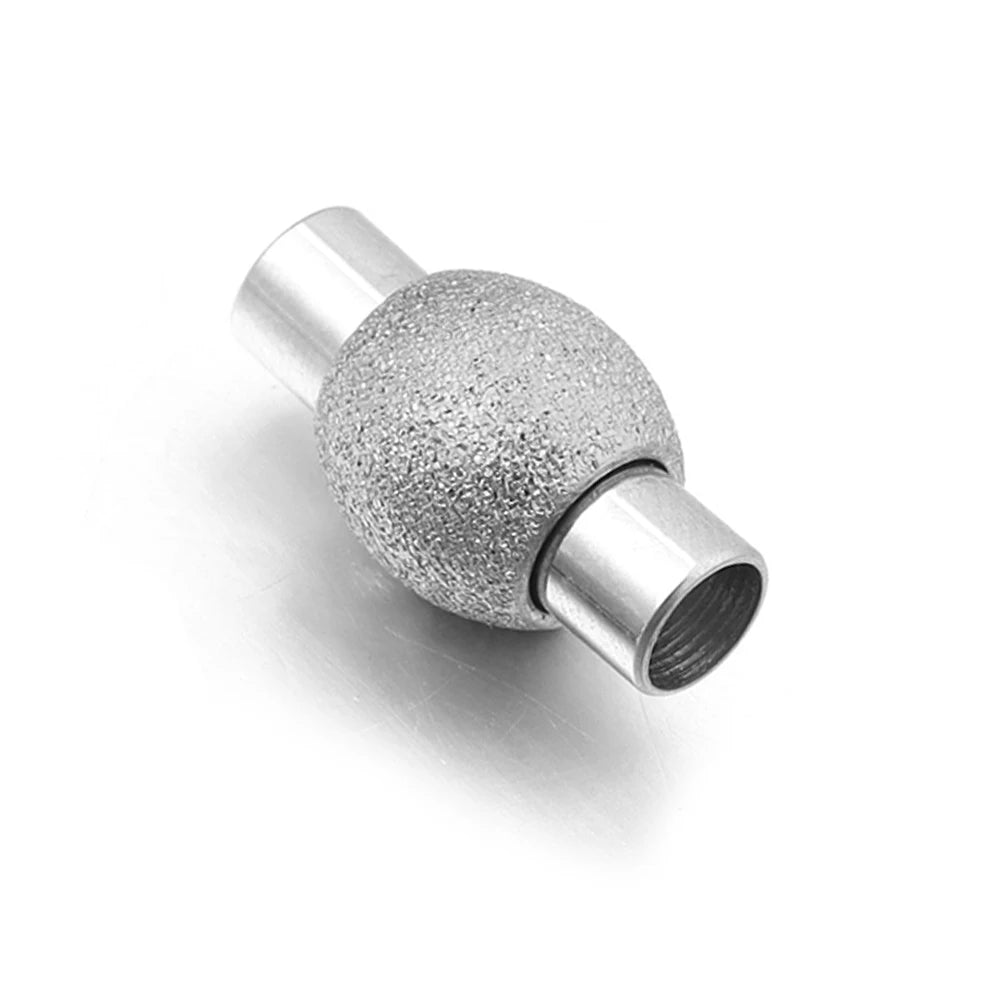 Stainless Steel Strong Magnetic Clasps Matte Oval Round Magnet Buckles End Connectors For DIY Jewelry Making Bracelet Necklace