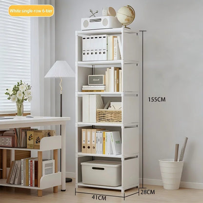 Multilayer Bookshelf Easy Assembly Bookcase Living Room Bedroom Study Storage Shelf for Books Toys Sundries